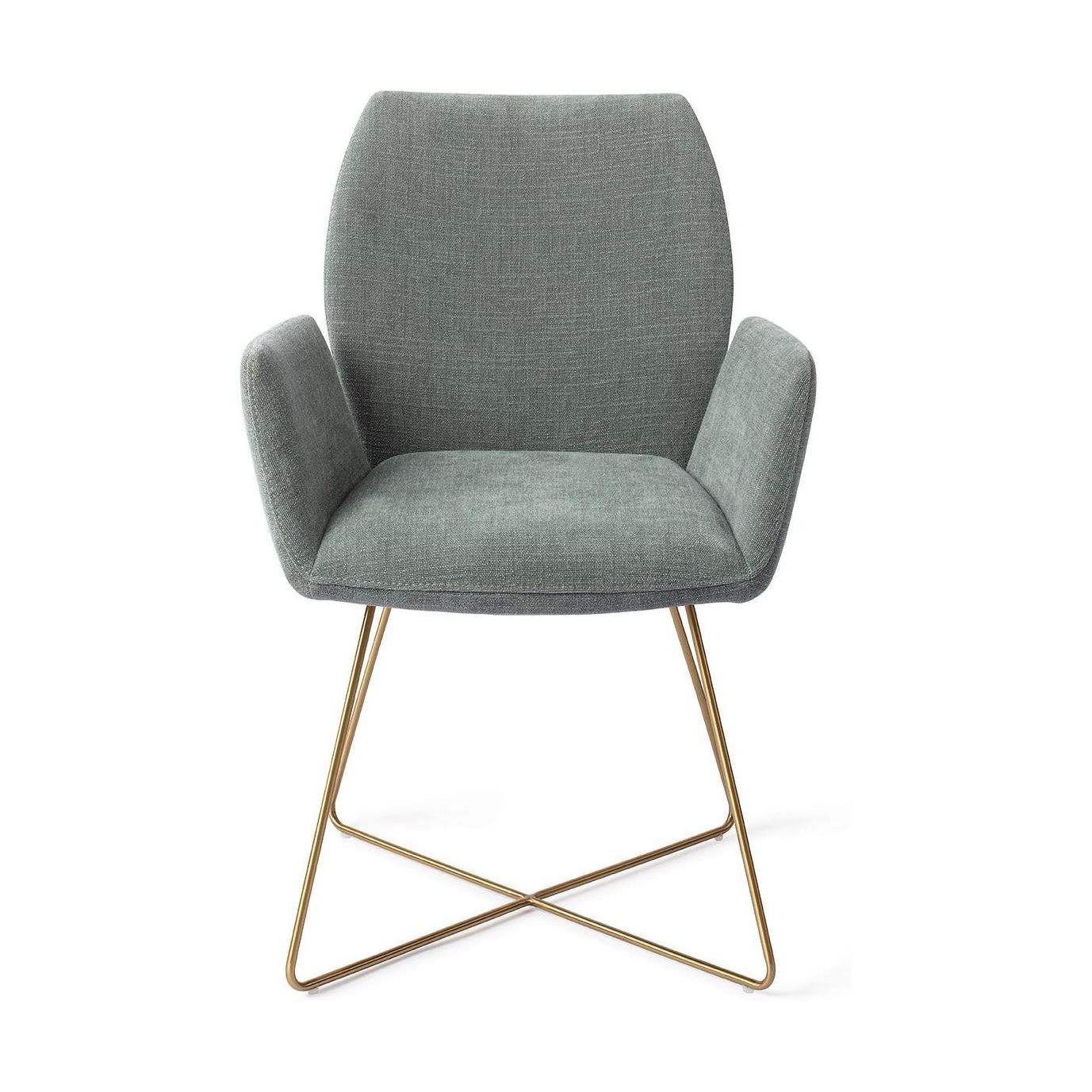 Jesper Home Misaki eetkamerstoel Breezy Blue cross gold
