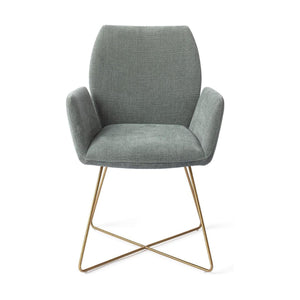 Jesper Home Misaki eetkamerstoel Breezy Blue cross gold
