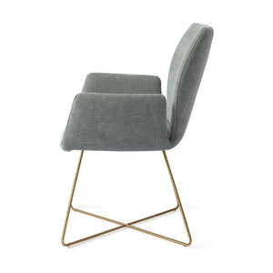 Jesper Home Misaki eetkamerstoel Breezy Blue cross gold