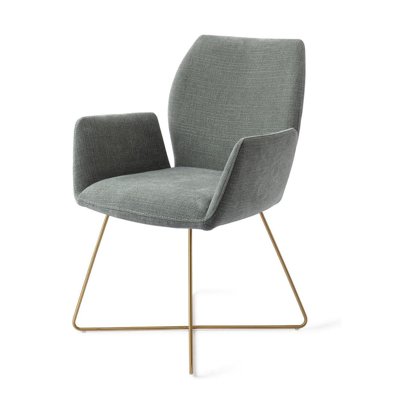 Jesper Home Misaki eetkamerstoel Breezy Blue cross gold