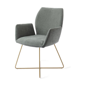 Jesper Home Misaki eetkamerstoel Breezy Blue cross gold