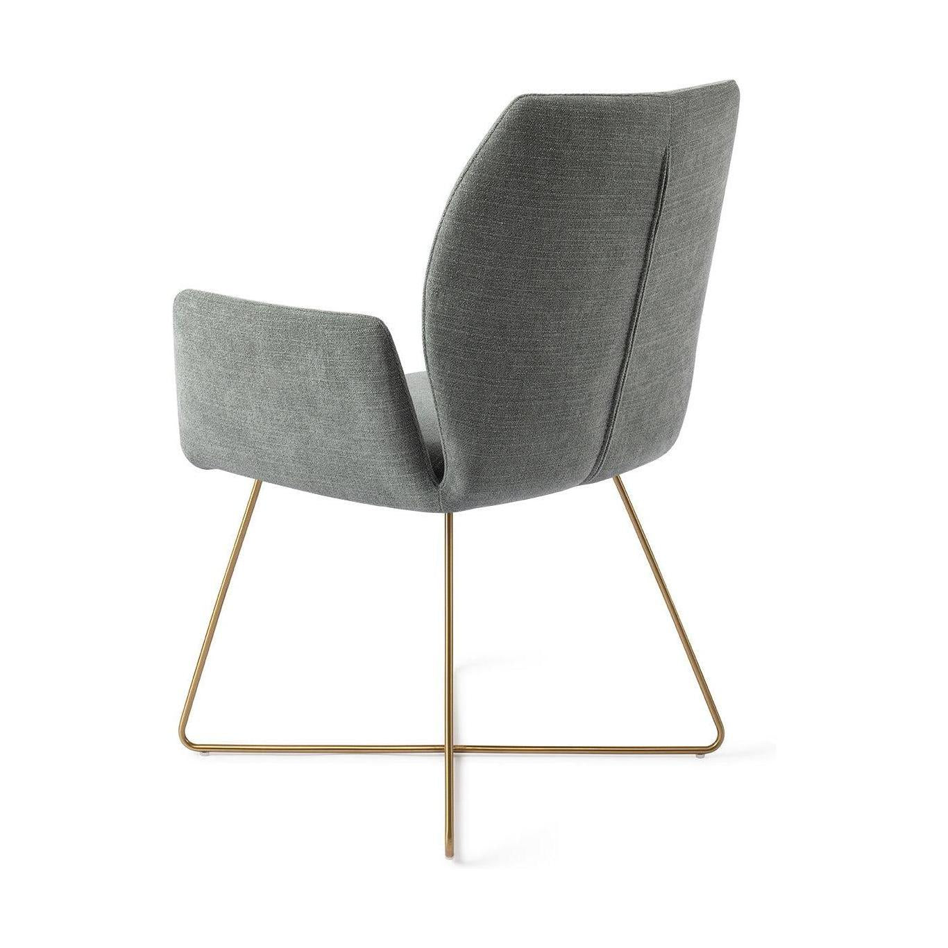 Jesper Home Misaki eetkamerstoel Breezy Blue cross gold