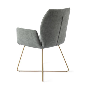 Jesper Home Misaki eetkamerstoel Breezy Blue cross gold