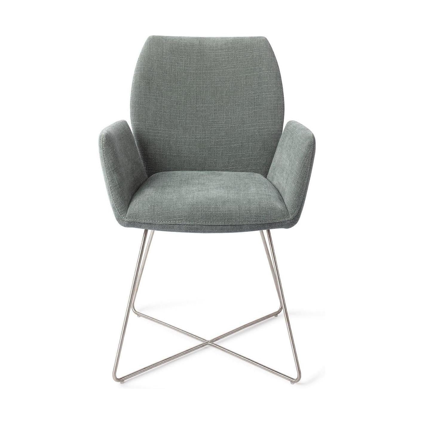 Jesper Home Misaki eetkamerstoel Breezy Blue cross steel