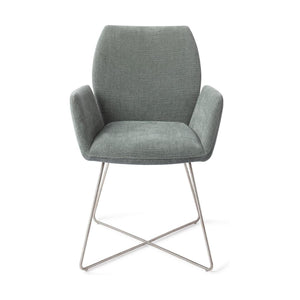 Jesper Home Misaki eetkamerstoel Breezy Blue cross steel