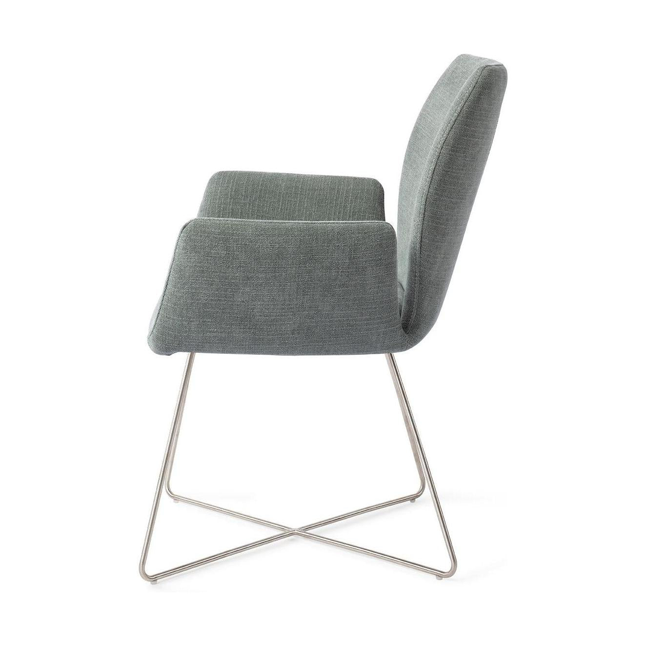 Jesper Home Misaki eetkamerstoel Breezy Blue cross steel
