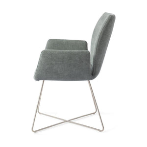 Jesper Home Misaki eetkamerstoel Breezy Blue cross steel