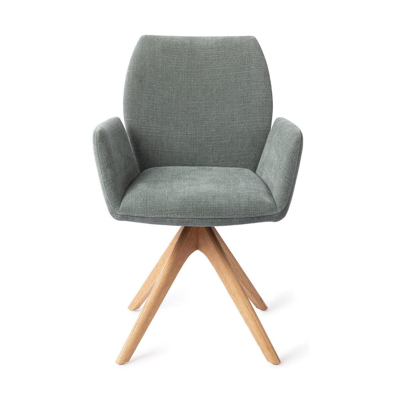 Jesper Home Misaki eetkamerstoel Breezy Blue revolve oak natural