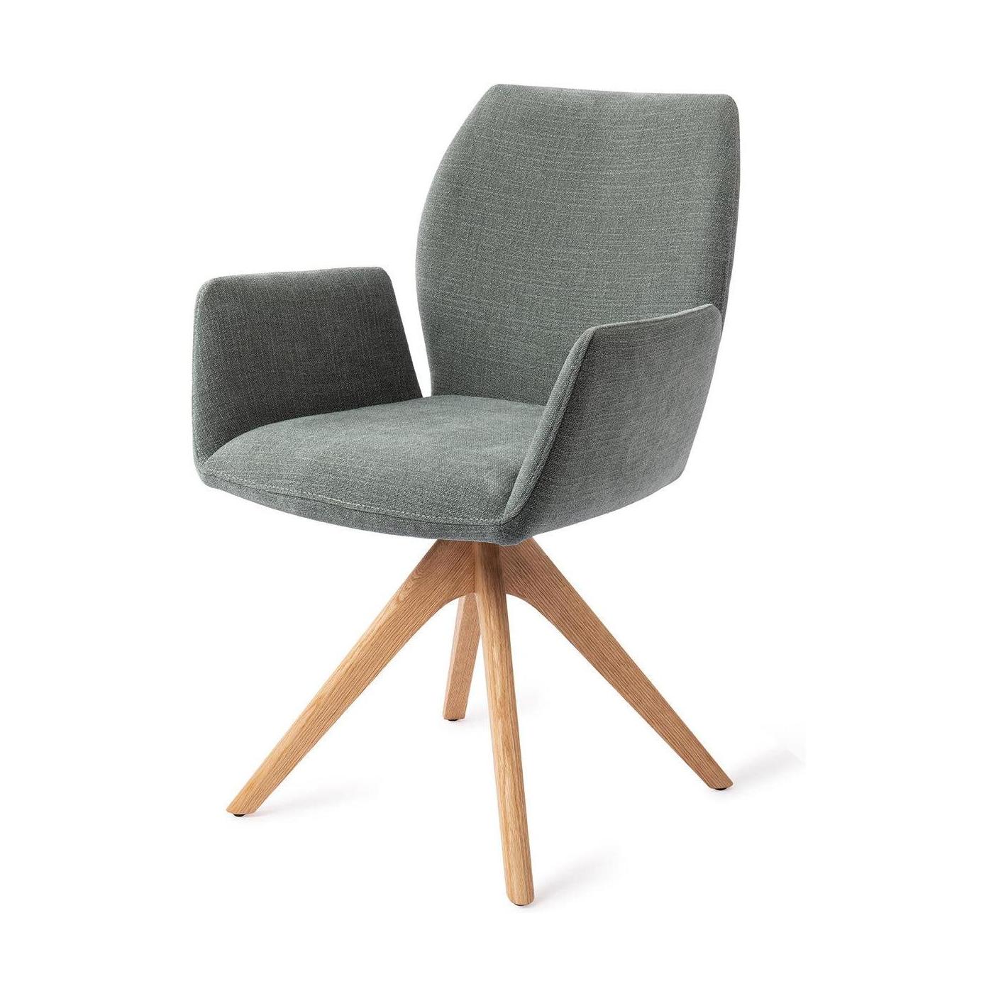 Jesper Home Misaki eetkamerstoel Breezy Blue revolve oak natural