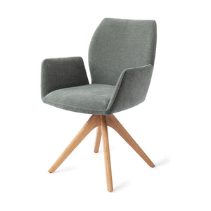 Jesper Home Misaki eetkamerstoel Breezy Blue revolve oak natural