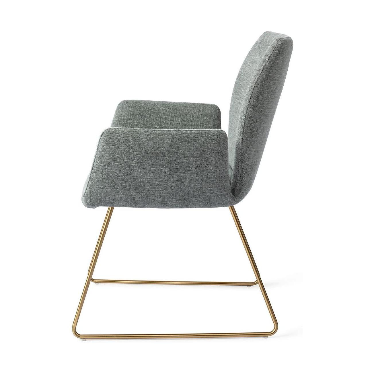 Jesper Home Misaki eetkamerstoel Breezy Blue slide gold