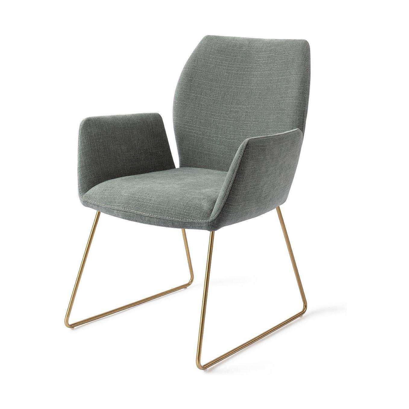 Jesper Home Misaki eetkamerstoel Breezy Blue slide gold