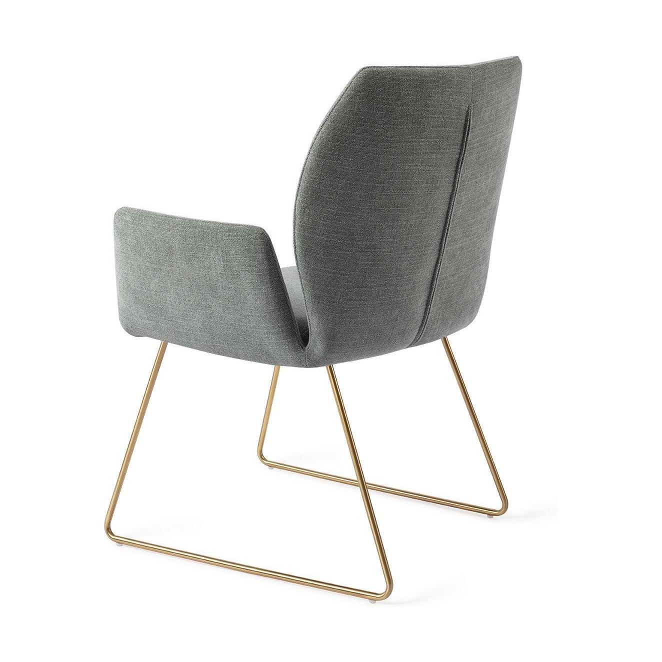 Jesper Home Misaki eetkamerstoel Breezy Blue slide gold