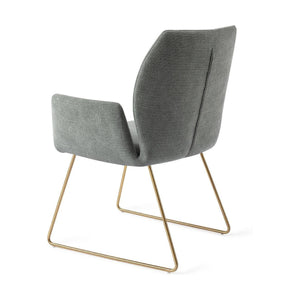 Jesper Home Misaki eetkamerstoel Breezy Blue slide gold