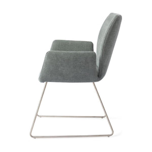 Jesper Home Misaki eetkamerstoel Breezy Blue slide steel