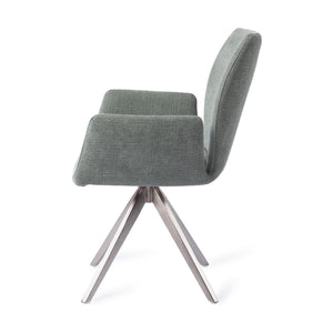 Jesper Home Misaki eetkamerstoel Breezy Blue turn steel