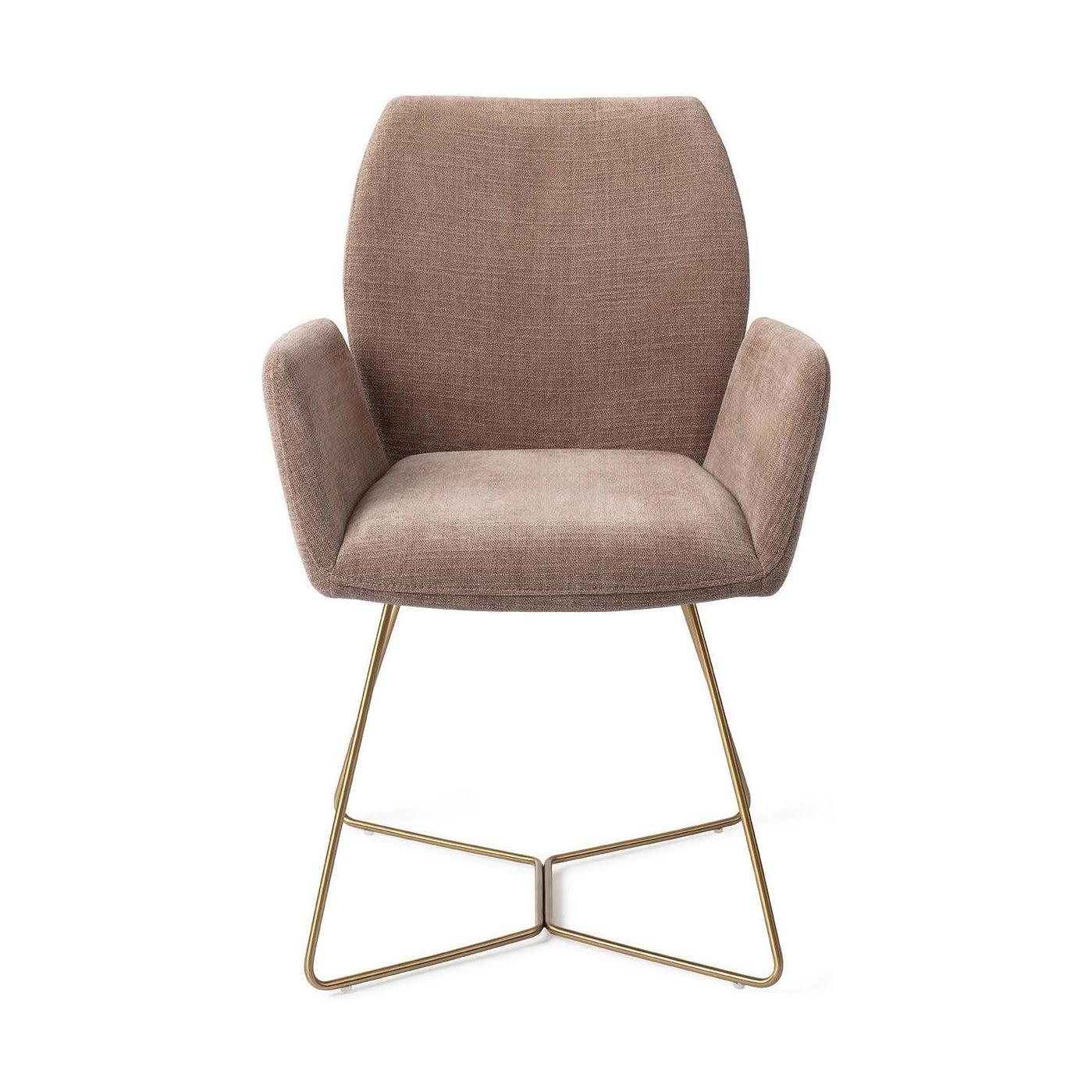 Jesper Home Misaki eetkamerstoel Mocha Mist beehive gold