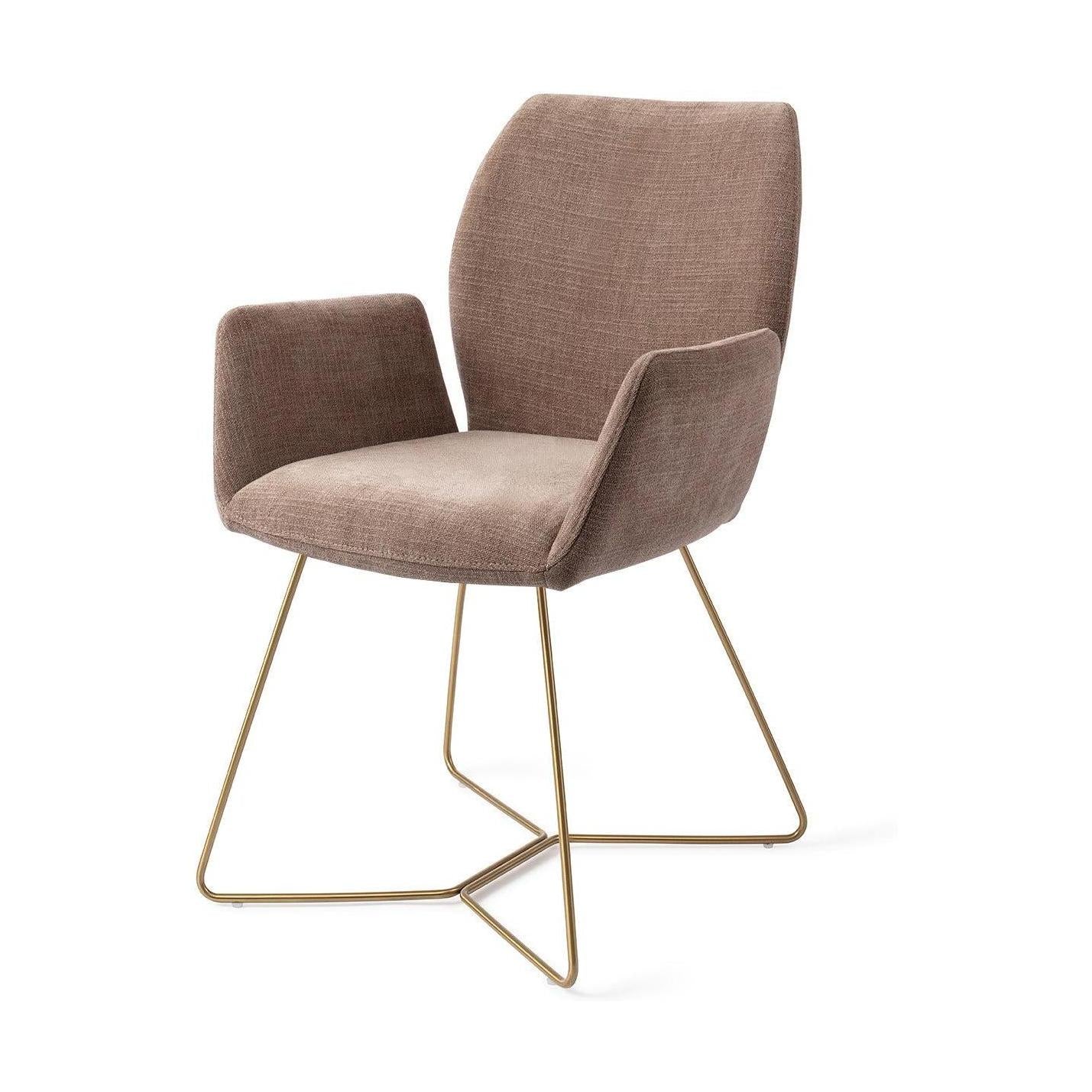 Jesper Home Misaki eetkamerstoel Mocha Mist beehive gold