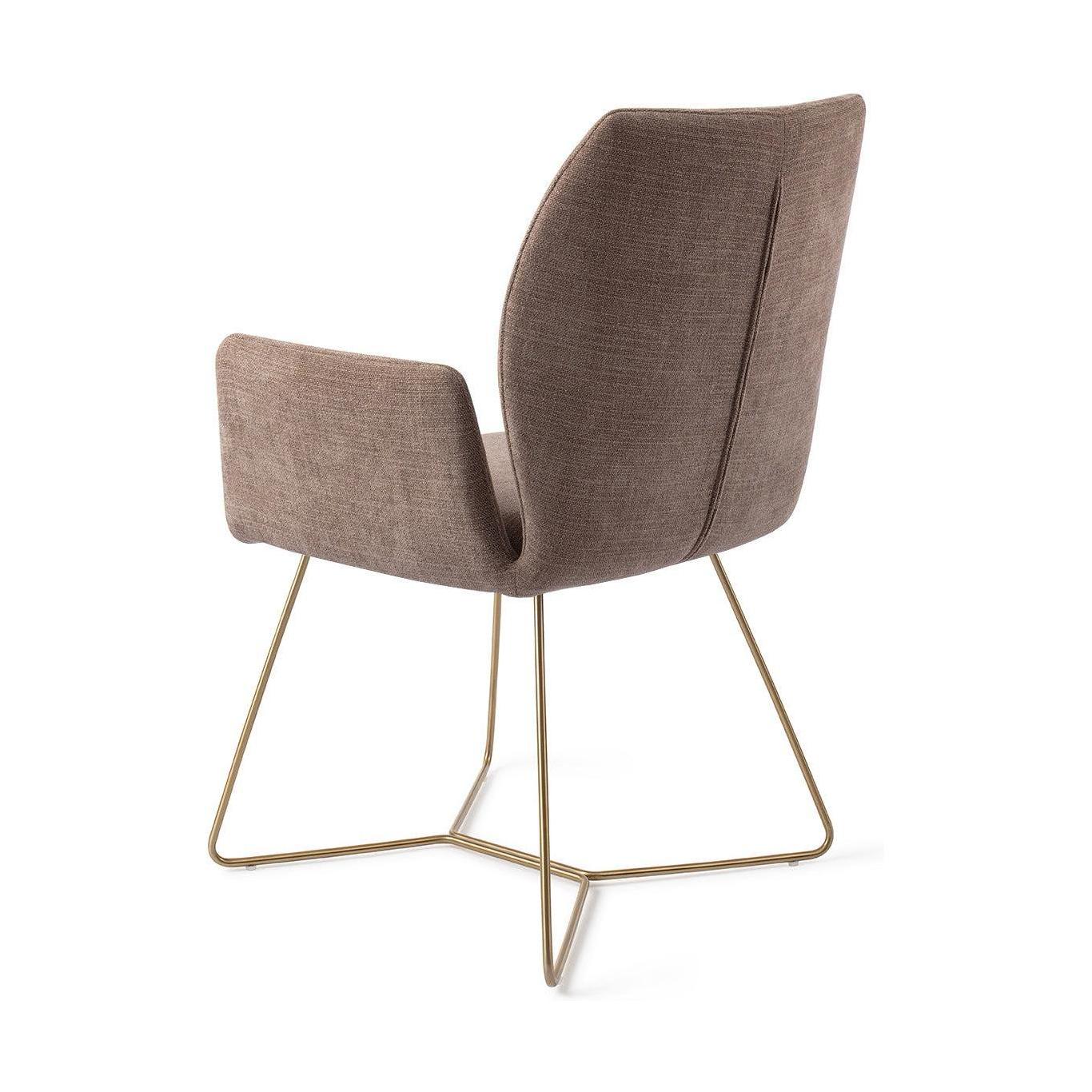 Jesper Home Misaki eetkamerstoel Mocha Mist beehive gold