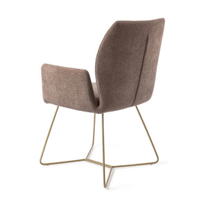 Jesper Home Misaki eetkamerstoel Mocha Mist beehive gold