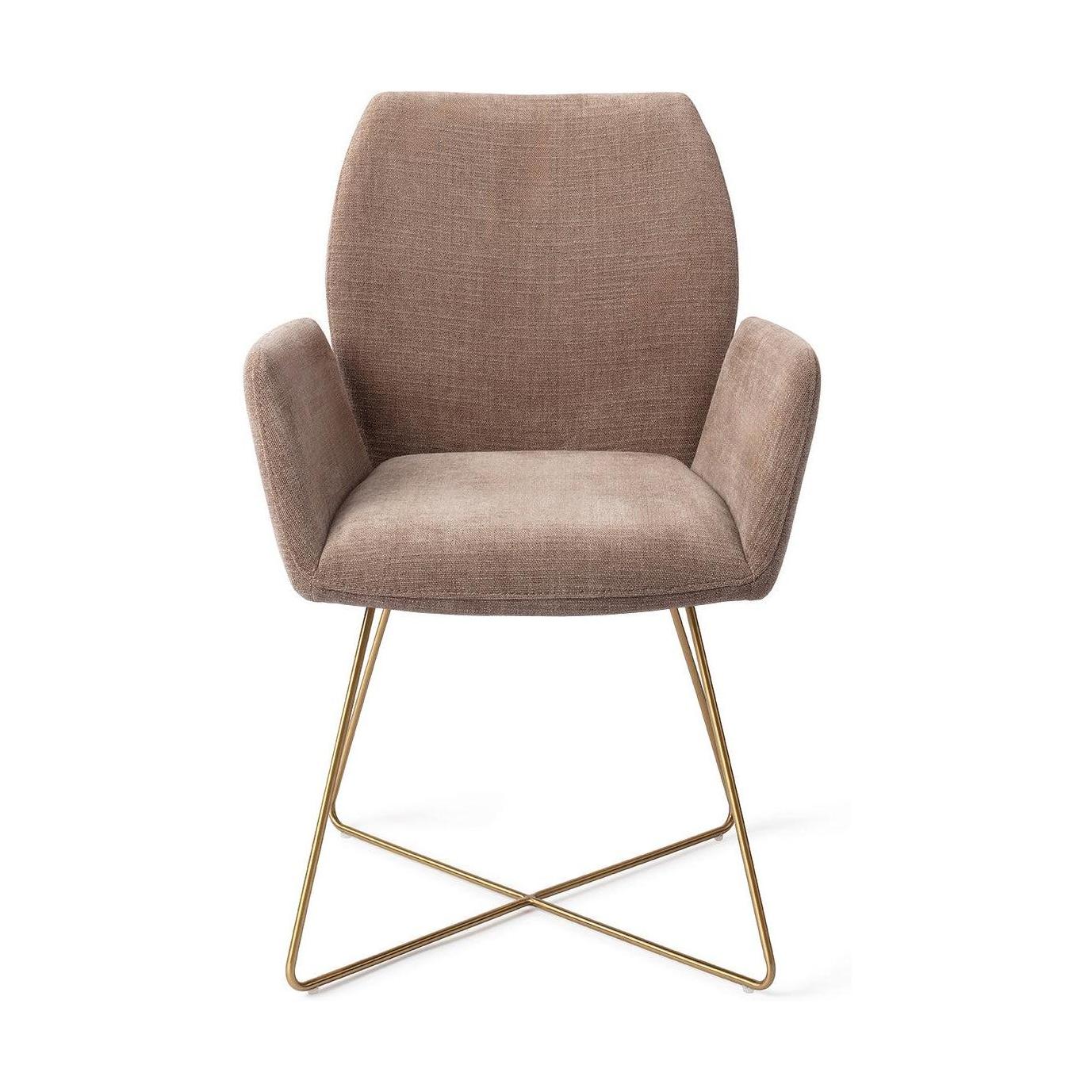 Jesper Home Misaki eetkamerstoel Mocha Mist cross gold