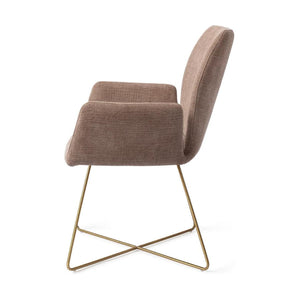Jesper Home Misaki eetkamerstoel Mocha Mist cross gold