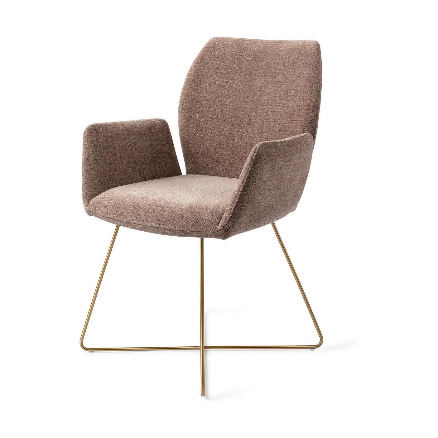 Jesper Home Misaki eetkamerstoel Mocha Mist cross gold
