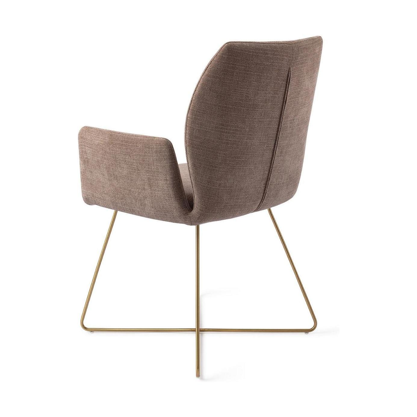 Jesper Home Misaki eetkamerstoel Mocha Mist cross gold