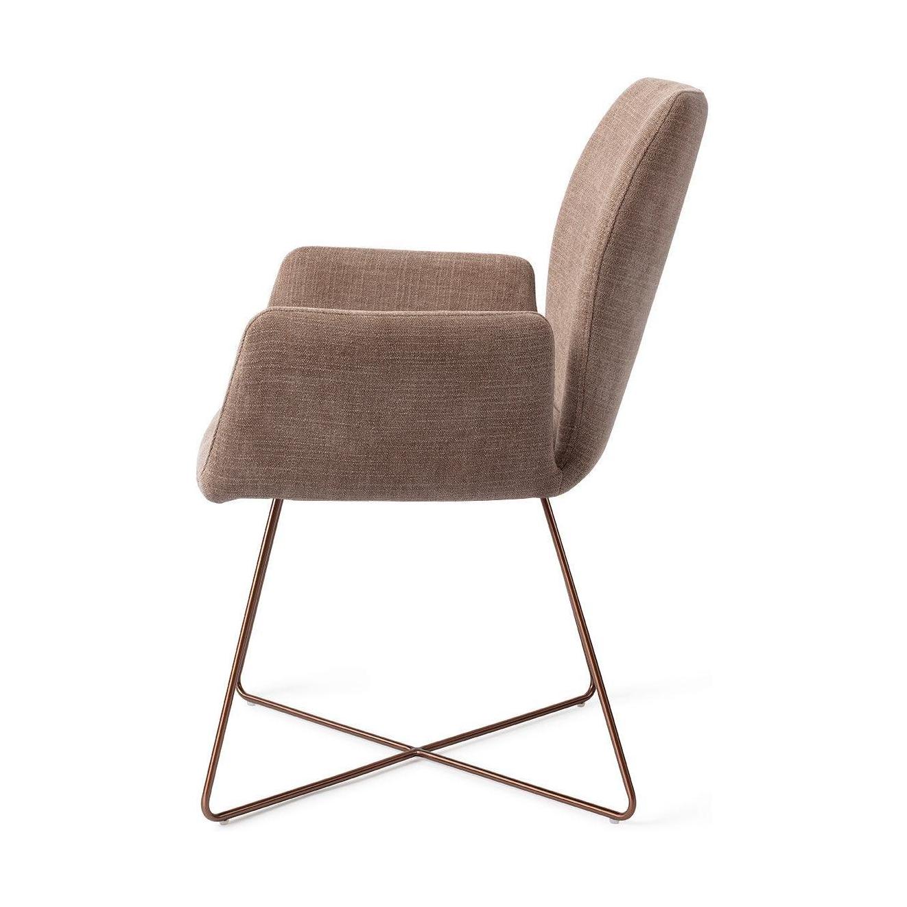 Jesper Home Misaki eetkamerstoel Mocha Mist cross rose