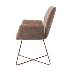 Jesper Home Misaki eetkamerstoel Mocha Mist cross rose