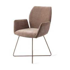 Jesper Home Misaki eetkamerstoel Mocha Mist cross rose