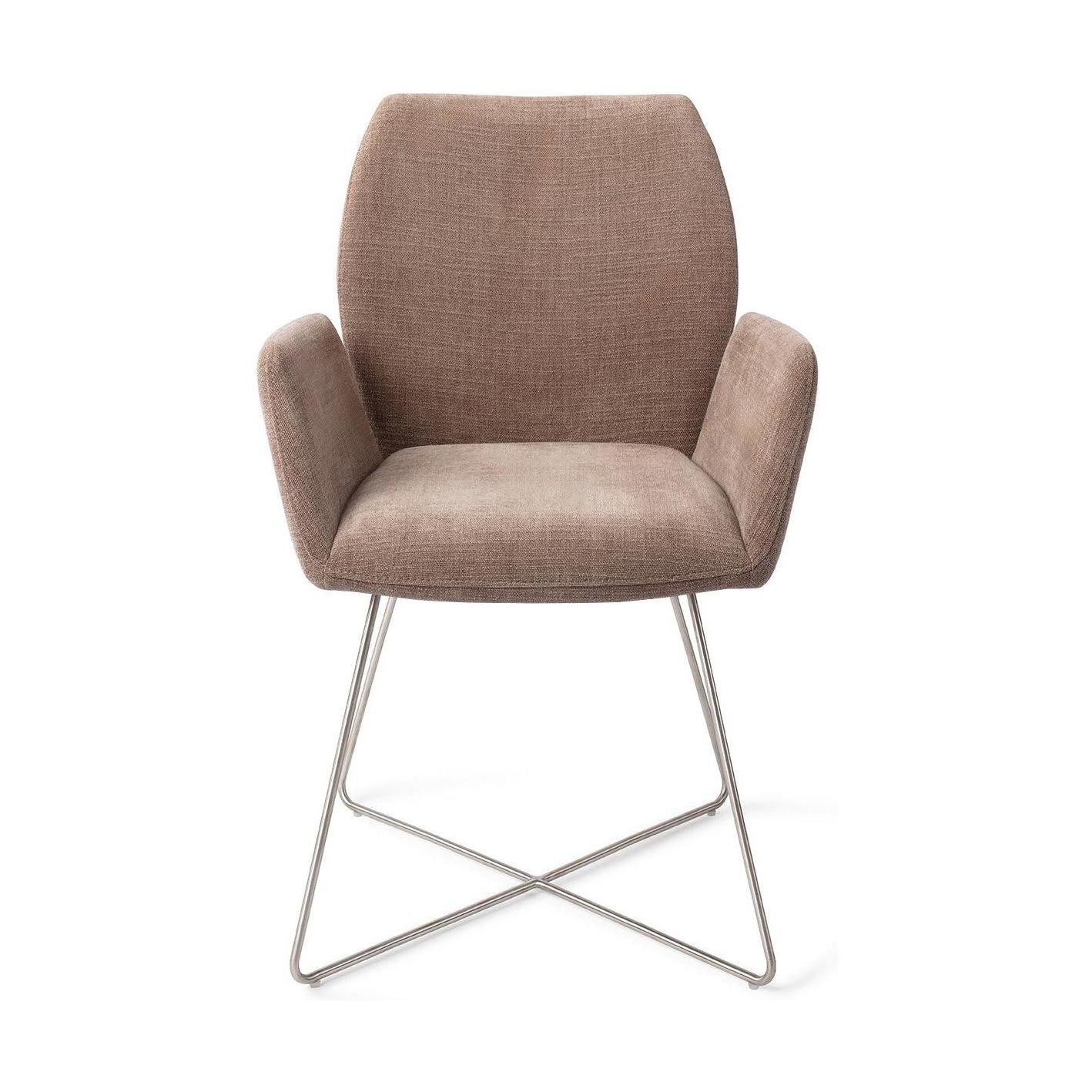 Jesper Home Misaki eetkamerstoel Mocha Mist cross steel