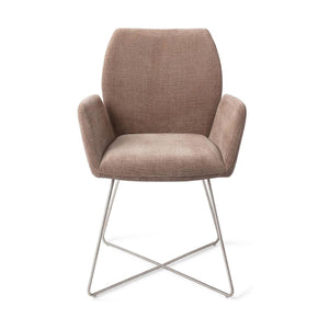 Jesper Home Misaki eetkamerstoel Mocha Mist cross steel