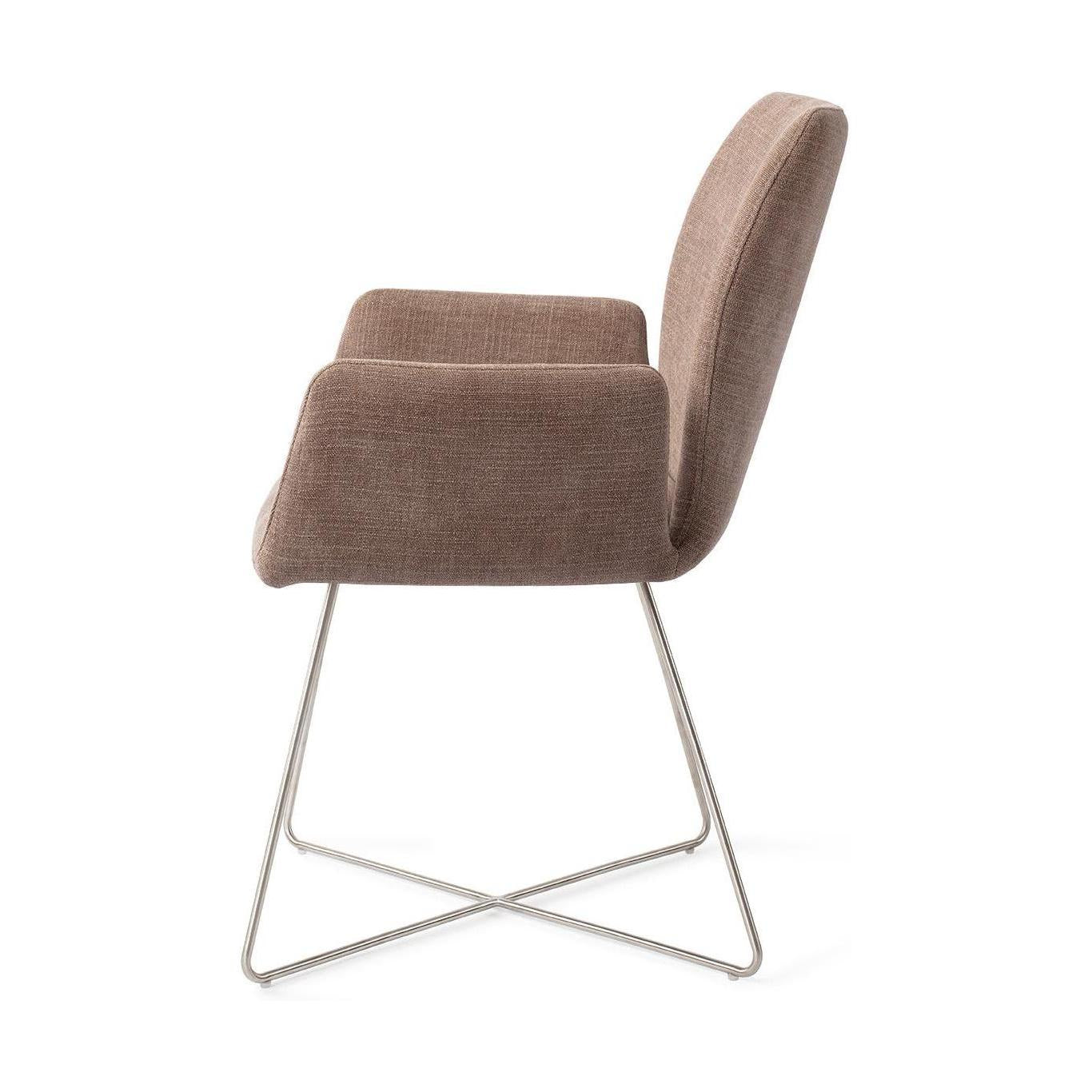Jesper Home Misaki eetkamerstoel Mocha Mist cross steel