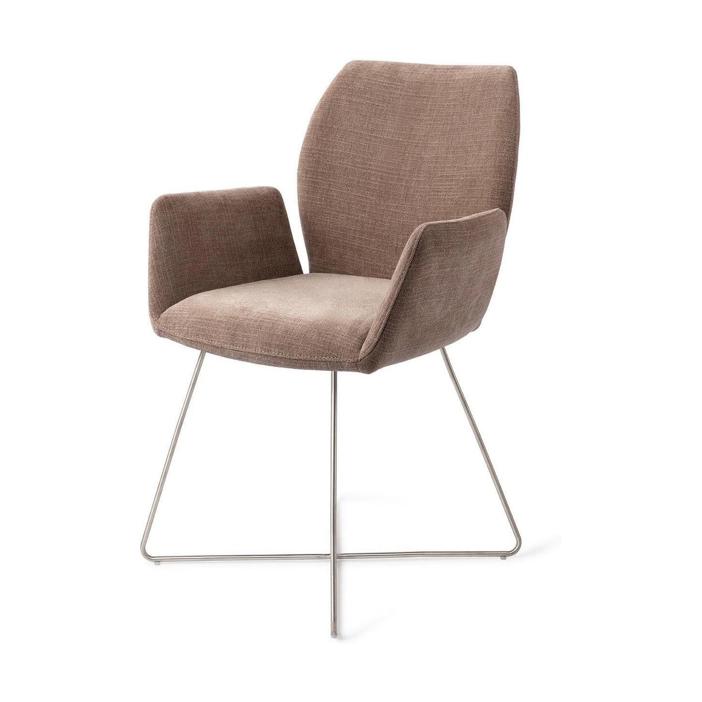 Jesper Home Misaki eetkamerstoel Mocha Mist cross steel