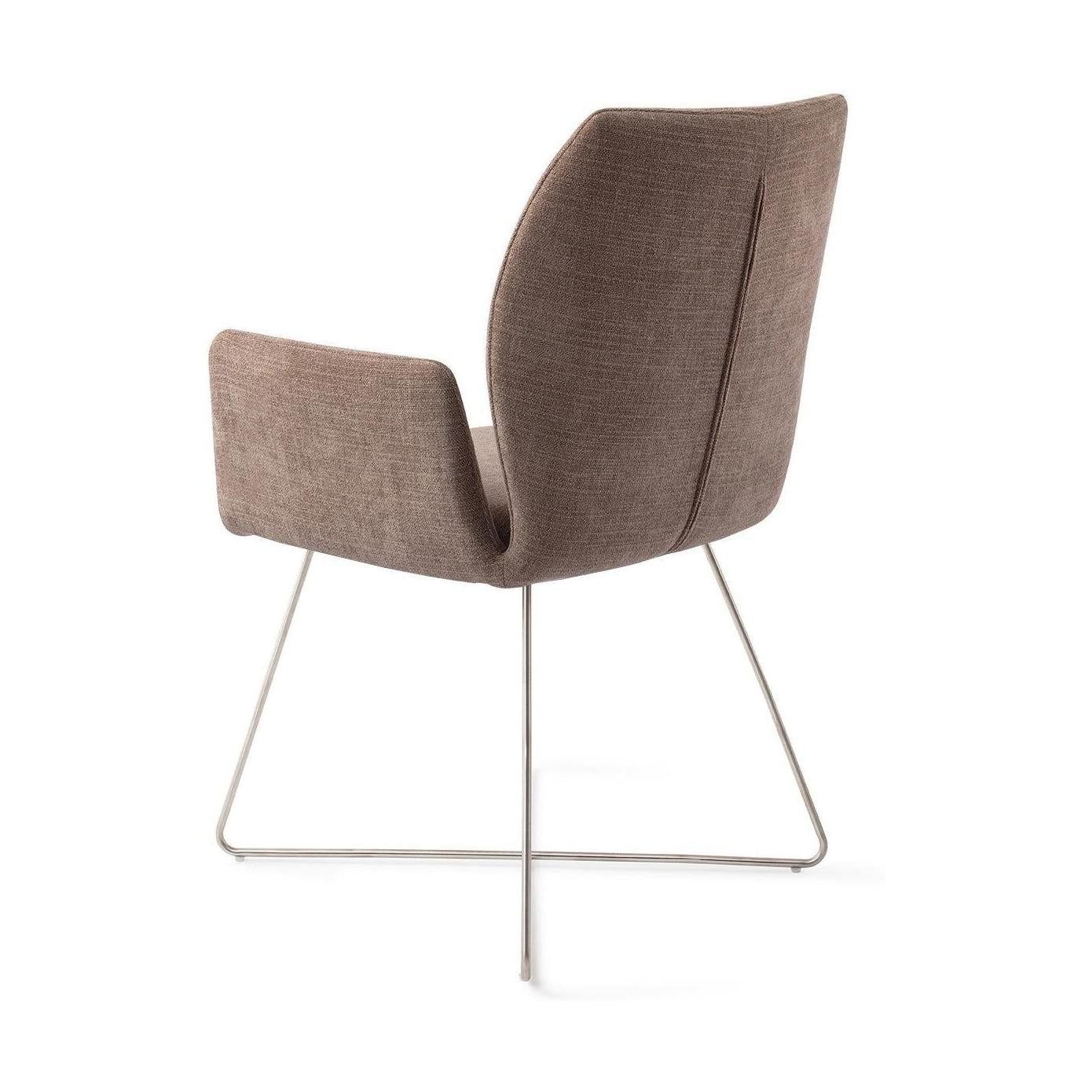 Jesper Home Misaki eetkamerstoel Mocha Mist cross steel