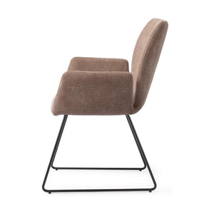 Jesper Home Misaki eetkamerstoel Mocha Mist slide black