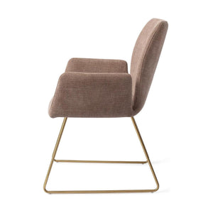 Jesper Home Misaki eetkamerstoel Mocha Mist slide gold