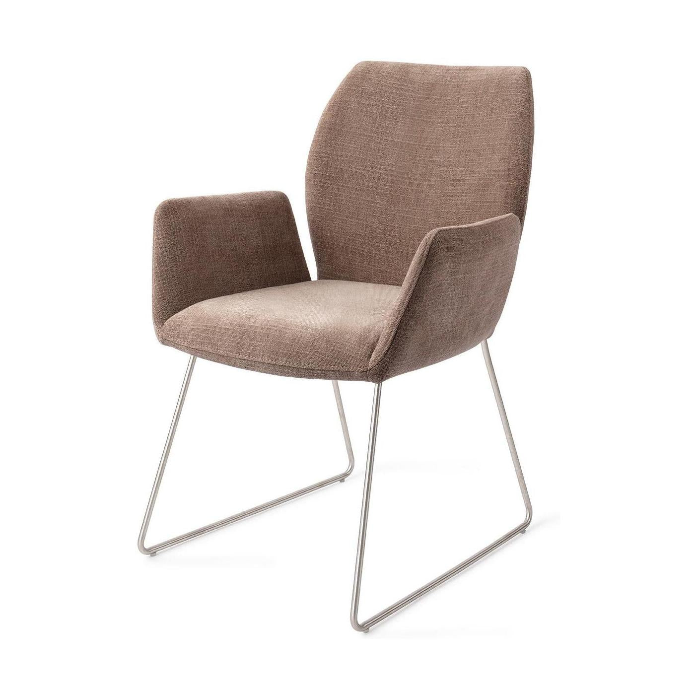 Jesper Home Misaki eetkamerstoel Mocha Mist slide steel