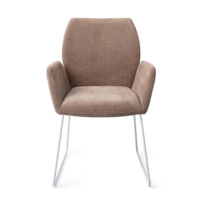 Jesper Home Misaki eetkamerstoel Mocha Mist slide white