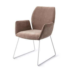 Jesper Home Misaki eetkamerstoel Mocha Mist slide white