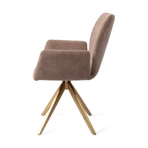 Jesper Home Misaki eetkamerstoel Mocha Mist turn gold