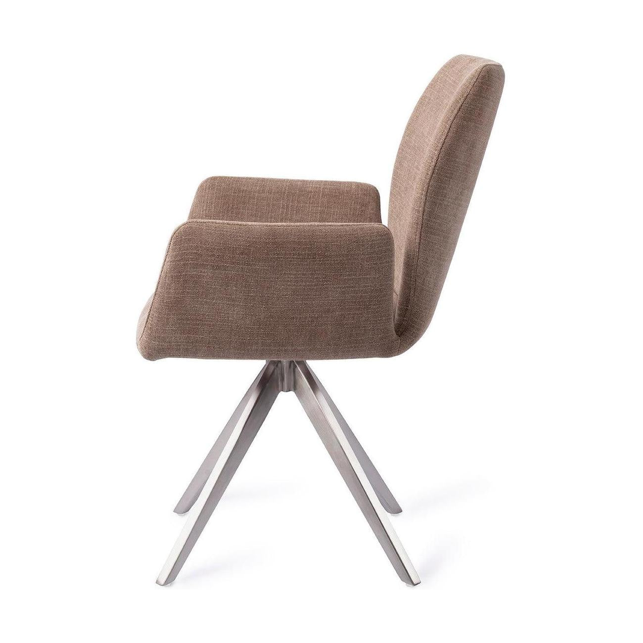 Jesper Home Misaki eetkamerstoel Mocha Mist turn steel