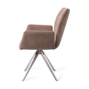 Jesper Home Misaki eetkamerstoel Mocha Mist turn steel