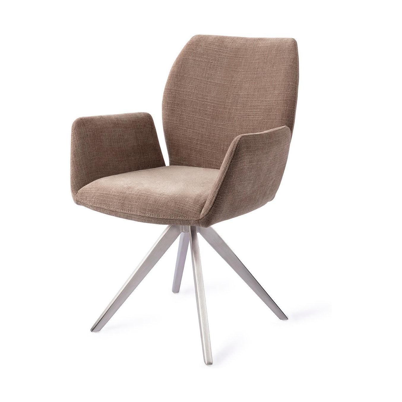 Jesper Home Misaki eetkamerstoel Mocha Mist turn steel