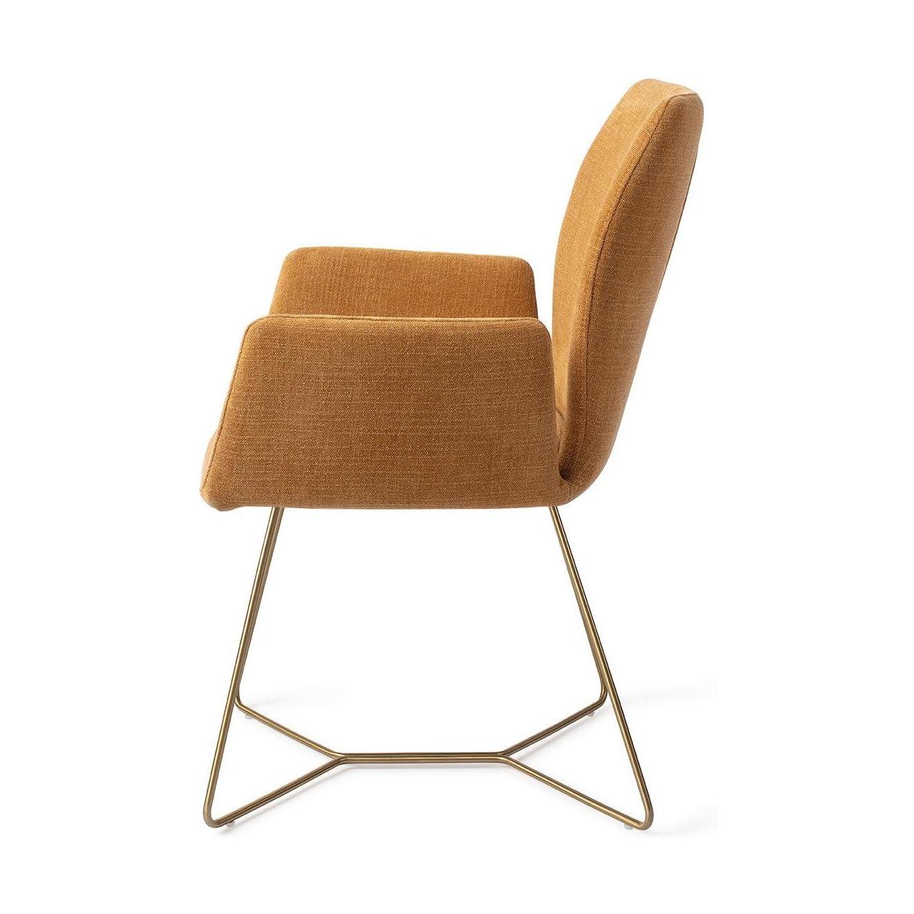 Jesper Home Misaki eetkamerstoel Honey Harvest beehive gold