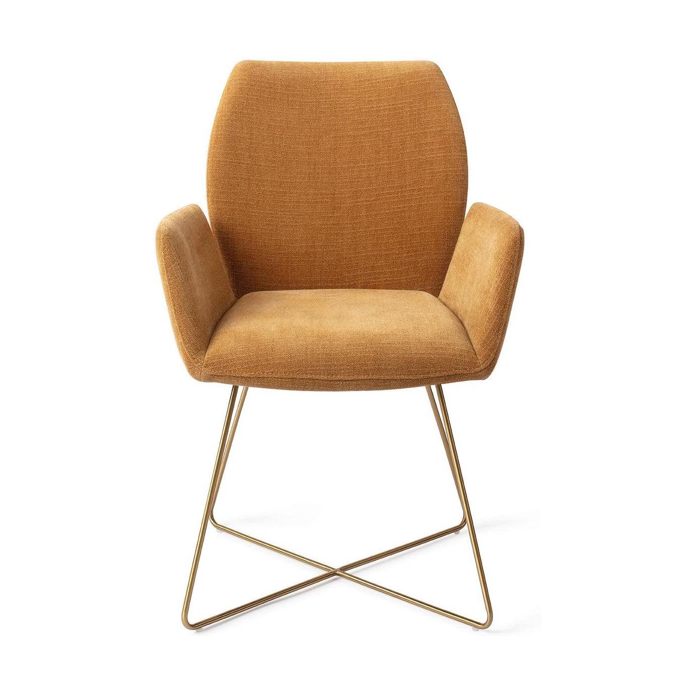 Jesper Home Misaki eetkamerstoel Honey Harvest cross gold