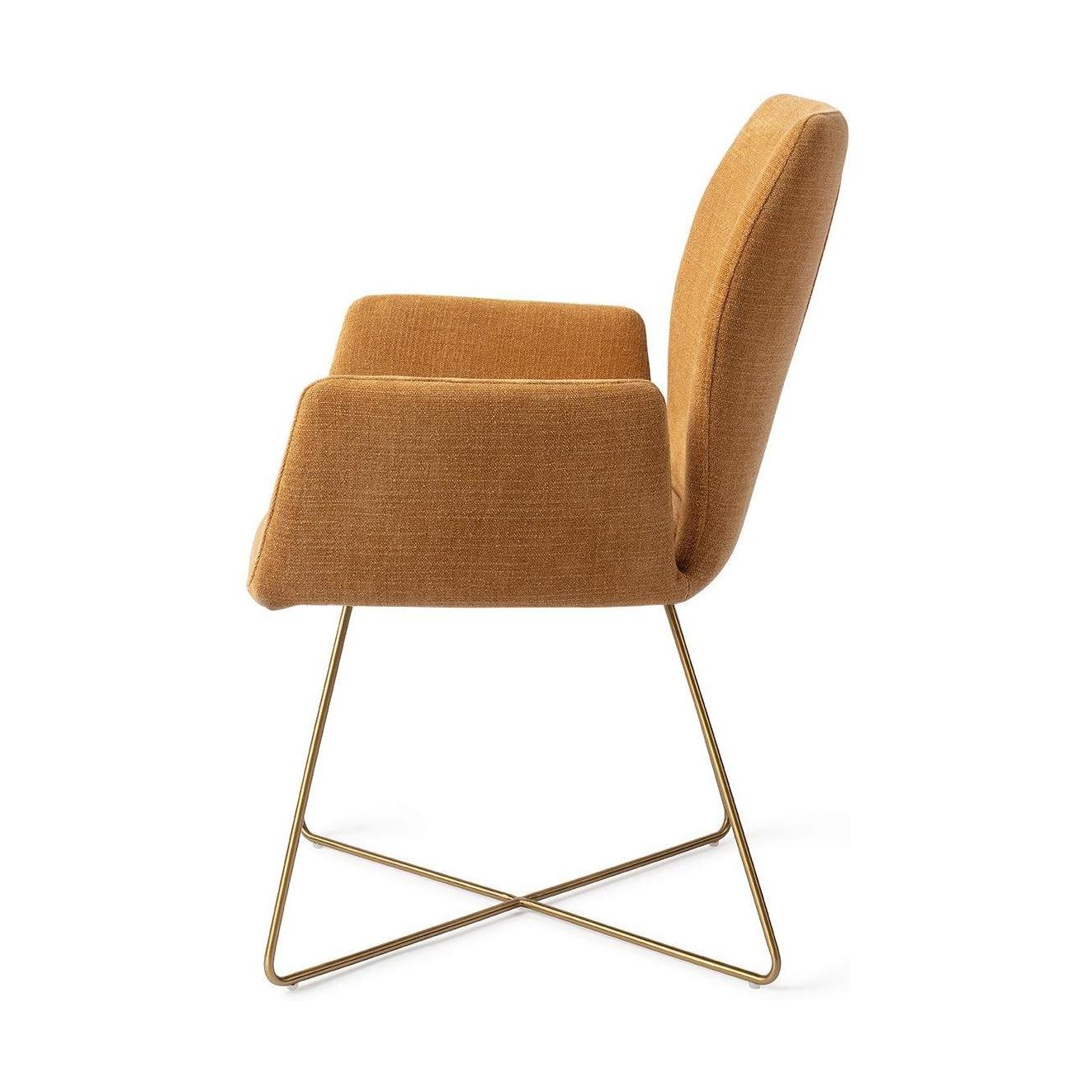 Jesper Home Misaki eetkamerstoel Honey Harvest cross gold