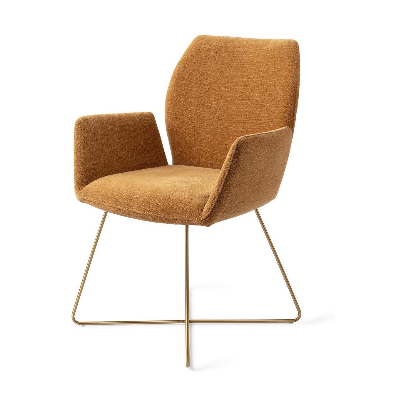 Jesper Home Misaki eetkamerstoel Honey Harvest cross gold