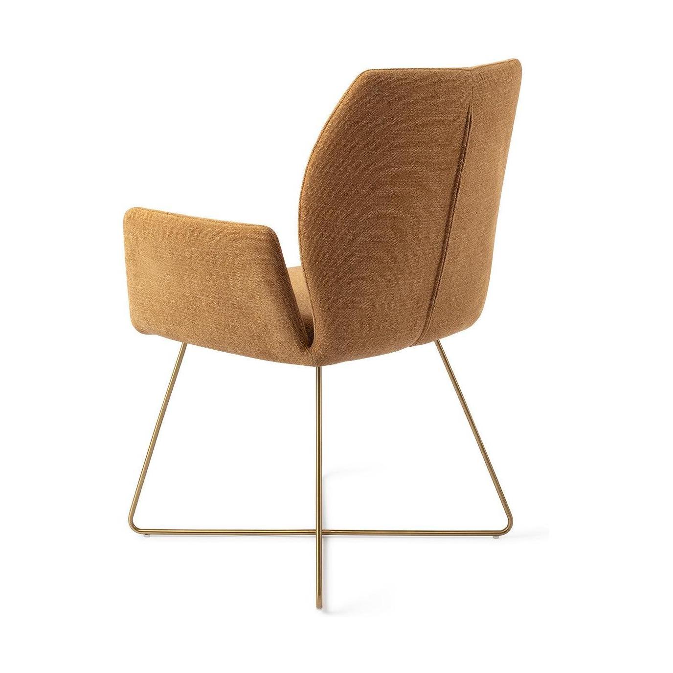 Jesper Home Misaki eetkamerstoel Honey Harvest cross gold